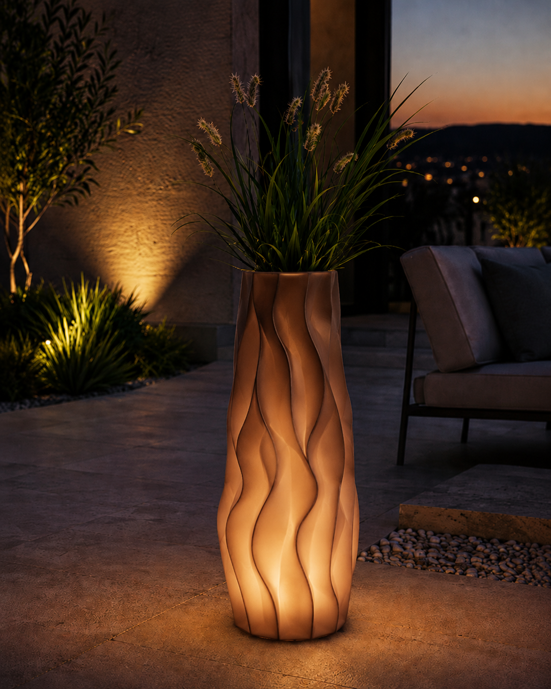 Luxora LED illuminated planter & vase