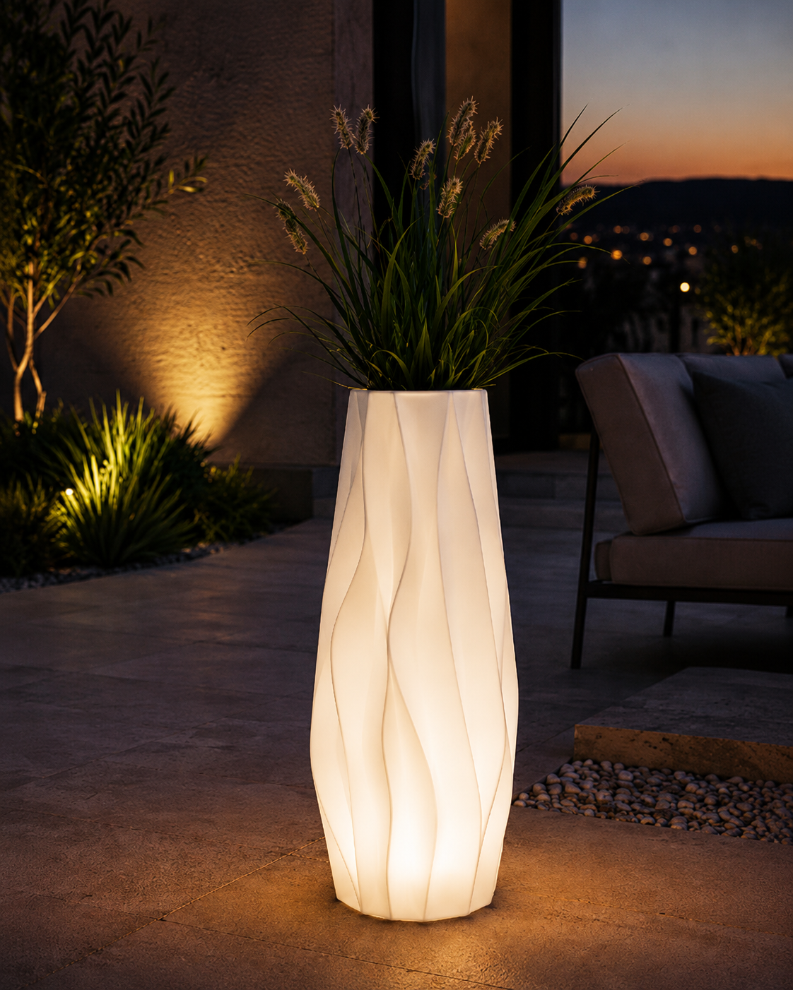 Luxora LED illuminated planter & vase