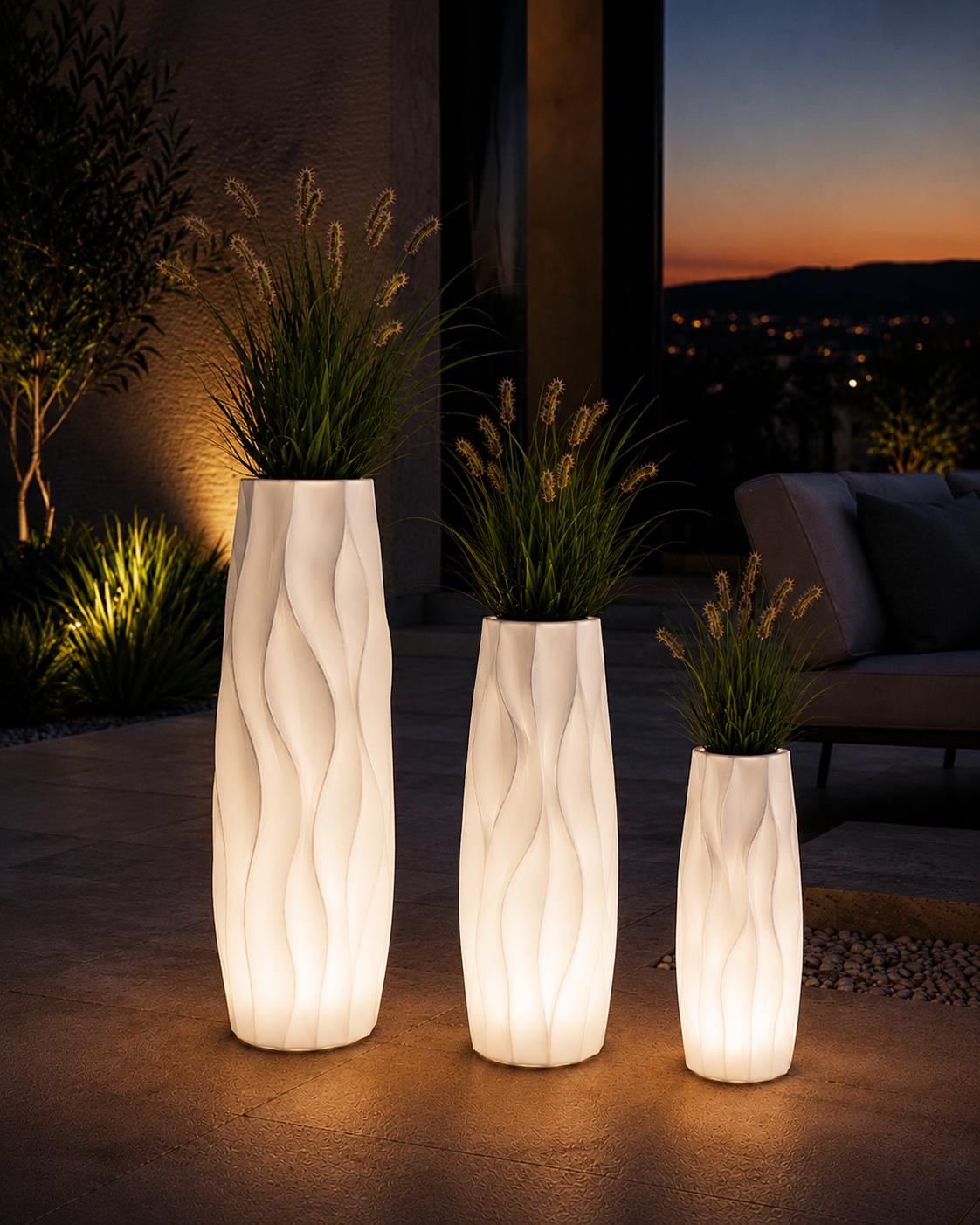 Luxora LED illuminated planter & vase